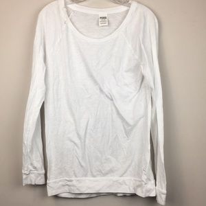 PINK Victoria’s Secret White Long Tee Medium